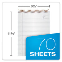 Gold Fibre Wirebound Writing Pad W- Cover, 1 Subject, Project Notes, Gray Cover, 8.5 X 11.75, 70 Sheets