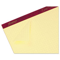 Gold Fibre Canary Quadrille Pads, 4 Sq-in Quadrille Rule, 8.5 X 11.75, Canary, 50 Sheets