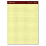 Gold Fibre Canary Quadrille Pads, 4 Sq-in Quadrille Rule, 8.5 X 11.75, Canary, 50 Sheets