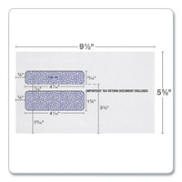 W-2 Laser Double Window Envelope, Commercial Flap, Gummed Closure, 5.63 X 9, White, 24-pack