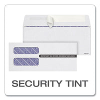 1099 Double Window Envelope, Commercial Flap, Self-adhesive Closure, Contemporary Seam, 3.75 X 8.75, White, 24-pack