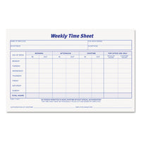 Weekly Time Sheets, 5 1-2 X 8 1-2, 50-pad, 2-pack