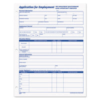 Employee Application Form, 8 3-8 X 11, 50-pad, 2-pack