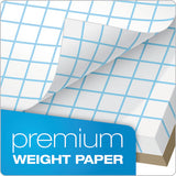 Quadrille Pads, 4 Sq-in Quadrille Rule, 8.5 X 11, White, 50 Sheets