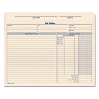 Job Folder, Straight Tab, Letter Size, Manila, 20-pack