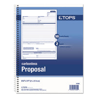 Spiralbound Proposal Form Book, 8 1-2 X 11, Two-part Carbonless, 50 Sets-book