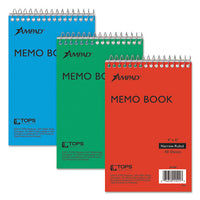 Memo Books, Narrow Rule, 6 X 4, White, 40 Sheets, 3-pack