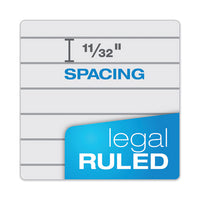 Prism + Writing Pads, Wide-legal Rule, 8.5 X 11.75, Pastel Gray, 50 Sheets, 12-pack