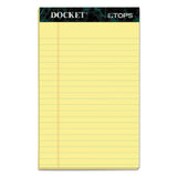 Docket Ruled Perforated Pads, Narrow Rule, 5 X 8, Canary, 50 Sheets, 12-pack