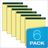 Double Docket Ruled Pads, Narrow Rule, 8.5 X 11.75, Canary, 100 Sheets, 6-pack