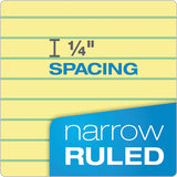 Double Docket Ruled Pads, Narrow Rule, 8.5 X 11.75, Canary, 100 Sheets, 6-pack