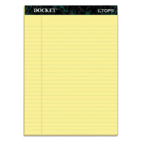 Docket Ruled Perforated Pads, Wide-legal Rule, 8.5 X 11.75, Canary, 50 Sheets, 12-pack