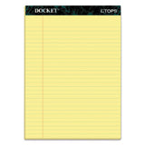 Docket Ruled Perforated Pads, Wide-legal Rule, 8.5 X 11.75, Canary, 50 Sheets, 12-pack