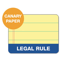 Docket Ruled Perforated Pads, Wide-legal Rule, 8.5 X 11.75, Canary, 50 Sheets, 6-pack