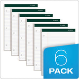 Double Docket Ruled Pads, Wide-legal Rule, 8.5 X 11.75, White, 100 Sheets, 6-pack