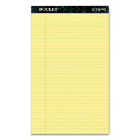 Docket Ruled Perforated Pads, Wide-legal Rule, 8.5 X 14, Canary, 50 Sheets, 12-pack