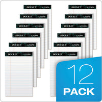 Docket Ruled Perforated Pads, Wide-legal Rule, 8.5 X 14, White, 50 Sheets, 12-pack