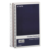 Wirebound Five-subject Notebook, 5 Subjects, Wide-legal Rule, Navy Cover, 9.5 X 6, 175 Sheets