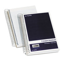 Wirebound Five-subject Notebook, 5 Subjects, Wide-legal Rule, Navy Cover, 9.5 X 6, 175 Sheets