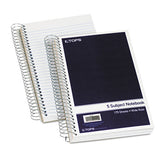 Wirebound Five-subject Notebook, 5 Subjects, Wide-legal Rule, Navy Cover, 9.5 X 6, 175 Sheets
