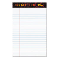 Docket Gold Ruled Perforated Pads, Narrow Rule, 5 X 8, White, 50 Sheets, 12-pack