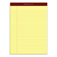Docket Gold Ruled Perforated Pads, Wide-legal Rule, 8.5 X 11.75, Canary, 50 Sheets, 12-pack
