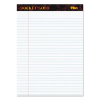Docket Gold Ruled Perforated Pads, Wide-legal Rule, 8.5 X 11.75, White, 50 Sheets, 12-pack