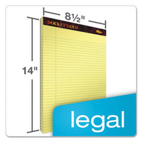 Docket Gold Ruled Perforated Pads, Wide-legal Rule, 8.5 X 14, Canary, 50 Sheets, 12-pack