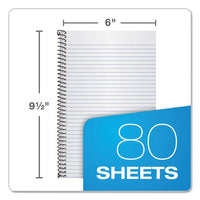 Second Nature Single Subject Wirebound Notebooks, 1 Subject, Medium-college Rule, Light Blue Cover, 9.5 X 6, 80 Sheets