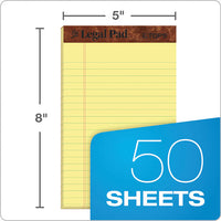 "the Legal Pad" Perforated Pads, Narrow Rule, 5 X 8, Canary, 50 Sheets, Dozen