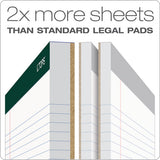 Double Docket Ruled Pads, Narrow Rule, 8.5 X 11.75, White, 100 Sheets, 4-pack