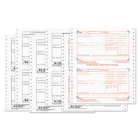 W-2 Tax Forms, Six-part Carbonless, 8.5 X 5.5, 2-page, (600) W-2s And (10) W-3s