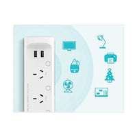 Kasa Smart Wifi 3-outlet Power Strip, 3 Outlets, 2 Usb Ports, White