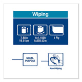 Basic Paper Wiper Roll Towel, 7.68" X 1150 Ft, White, 4 Rolls-carton