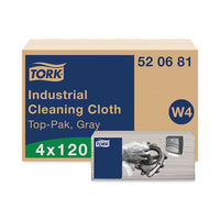 Industrial Cleaning Cloths, 1-ply, 16.34 X 14, Gray, 120 Wipes-pack, 4 Packs-carton