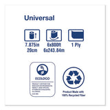 Universal Hardwound Roll Towel, 7.88" X 800 Ft, Natural, 6-carton