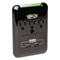 Protect It! Surge Protector, 3 Outlets-2 Usb, Direct Plug-in, 540 J, Black