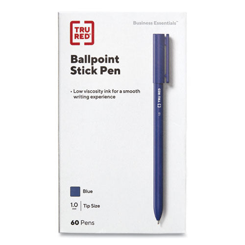 Ballpoint Pen, Stick, Medium 1 Mm, Blue Ink, Blue Barrel, 60-pack