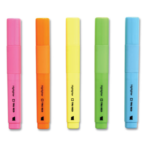 Pen Style Chisel Tip Highlighter, Assorted Ink Colors, Chisel Tip, Assorted Barrel Colors, 12-pack