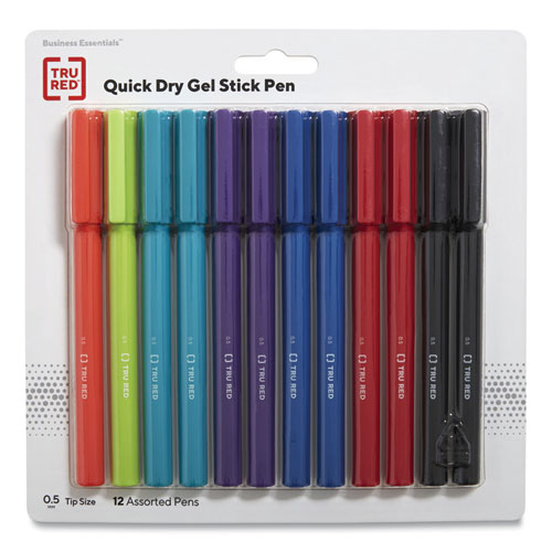 Quick Dry Gel Pen, Stick, Fine 0.5 Mm, Assorted Ink And Barrel Colors, 12-pack