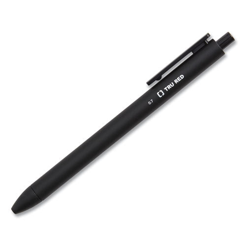 Quick Dry Gel Pen, Retractable, Fine 0.5 Mm, Black Ink, Black Barrel, Dozen
