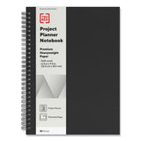 Wirebound Soft-cover Project-planning Notebook, Preprinted Planning Template, Black Cover, 9.5 X 6.5, 80 Sheets