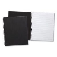 Wirebound Soft-cover Notebook, 1 Subject, Narrow Rule, Black Cover, 11 X 8.5, 80 Sheets