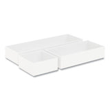 Three-piece Plastic Drawer Organizer, 3.23 X 3.23 X 1.47, 6.26 X 3.23 X 1.47, 9.5 X 3.23 X 1.47, White, 3-set