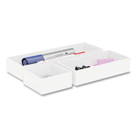 Three-piece Plastic Drawer Organizer, 3.23 X 3.23 X 1.47, 6.26 X 3.23 X 1.47, 9.5 X 3.23 X 1.47, White, 3-set