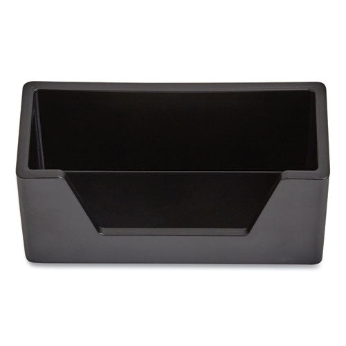 Business Card Holder, Holds 80 Cards, 3.97 X 1.73 X 1.77, Plastic, Black