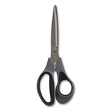 Non-stick Titanium-coated Scissors, 8" Long, 3.86" Cut Length, Gun-metal Gray Blades, Gray-black Straight Handle, 2-pack