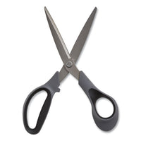 Non-stick Titanium-coated Scissors, 8" Long, 3.86" Cut Length, Gun-metal Gray Blades, Gray-black Straight Handle, 2-pack