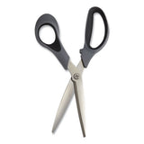 Non-stick Titanium-coated Scissors, 8" Long, 3.86" Cut Length, Gun-metal Gray Blades, Gray-black Straight Handle, 2-pack