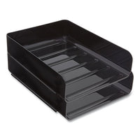 Front-load Stackable Plastic Document Tray, 1 Section, Letter-size, 9.81 X 12.56 X 3.01, Black, 2-pack